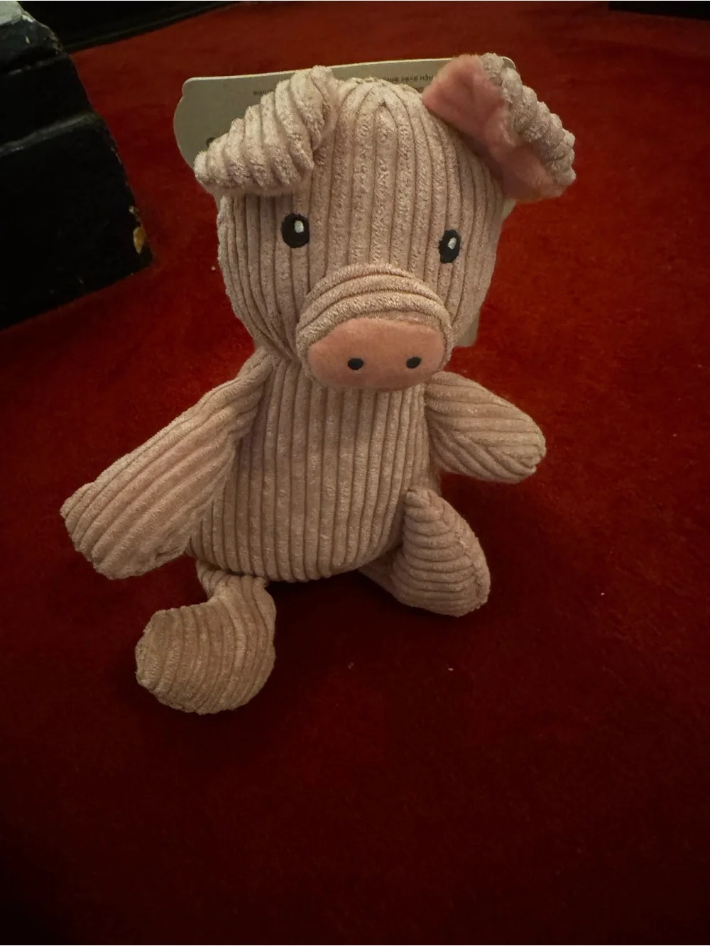 Corduroy Pig Plush - Dusty Pink - Squeaker